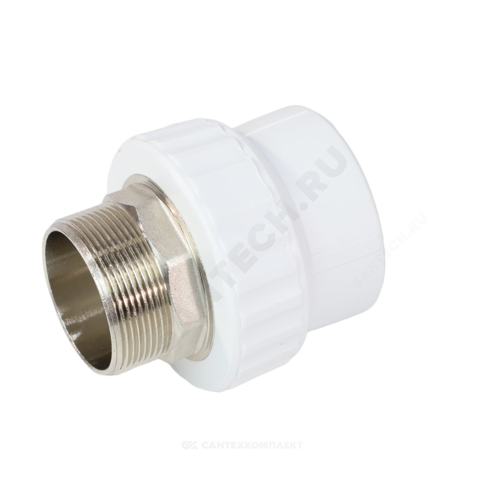 Муфта PP-R комбинированная белая Дн 40х1 1/2" НР под ключ VALFEX 10135240