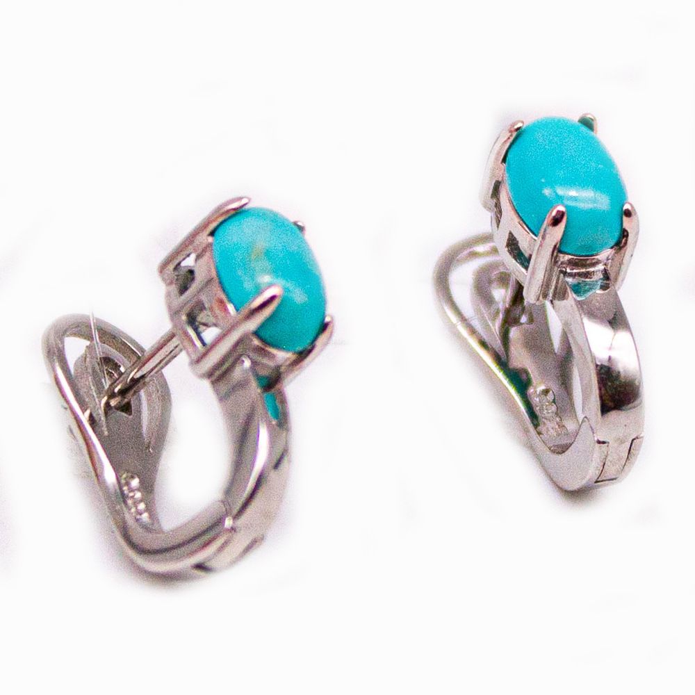 Серьги серебро 925° — Бирюза