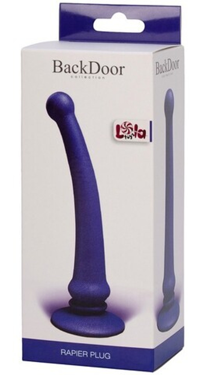 Анальный стимулятор-насадка для страпон-трусиков Rapier Plug Blue (15 см, синий с перламутром) (Цвет: синий с перламутром)