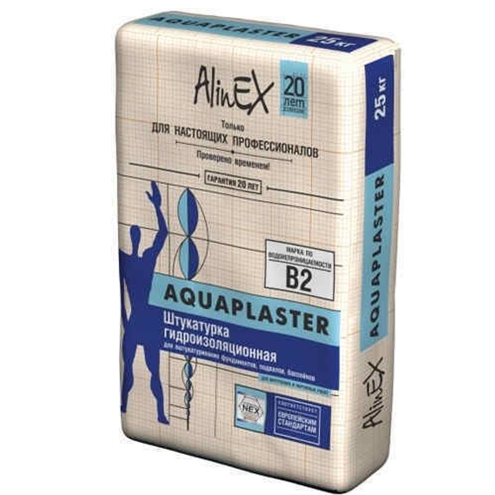 ШТУКАТУРКА ALINEX AQUAPLASTER ГИДРОИЗОЛЯЦИОННАЯ 25КГ ШТУКАТУРКА ALINEX AQUAPLASTER ГИДРОИЗОЛЯЦИОННАЯ 25КГ