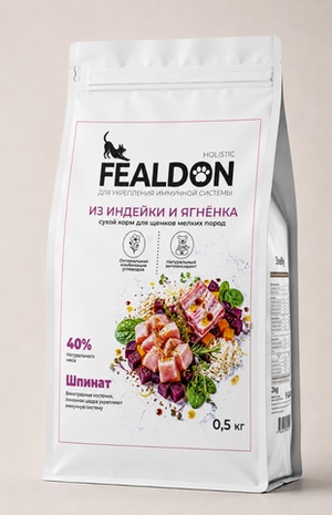 Fealdon сухой корм для щенков мелких пород с индейкой и ягненком