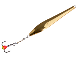 Блесна вертикальная зимняя Lucky John DOUBLE BLADE с цепочкой и тройником 60мм GC блистер