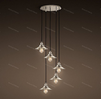 Потолочный светильник 20TH C. FACTORY FILAMENT METAL ROUND Restoration Hardware
