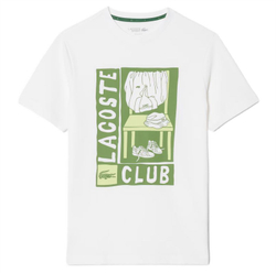 Теннисная футболка Lacoste Printed Sport - white