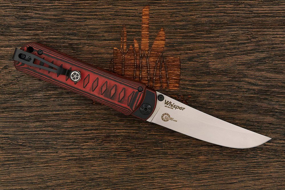 Нож складной Kizlyar Supreme Whisper, клинок 96мм, сталь AUS10Co, рукоять G10 чёрно-красный