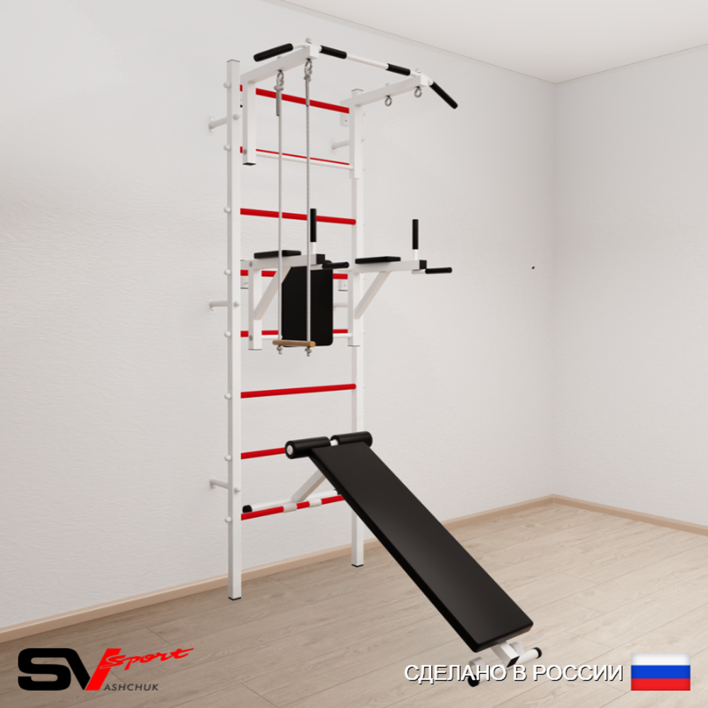 Шведская стенка Sv Sport усиленная 683 (Турник стандарт/Брусья/Скамья/Трапеция)