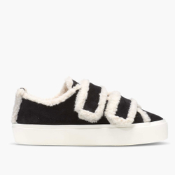 Замшевые кеды INUIKII 35202-050 Shearling low velcro black на меху