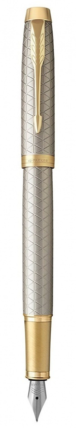 Подарочный набор Parker: ежедневник, ручка перьевая Parker IM Premium Warm Silver Grey GT, цвет чернил синий