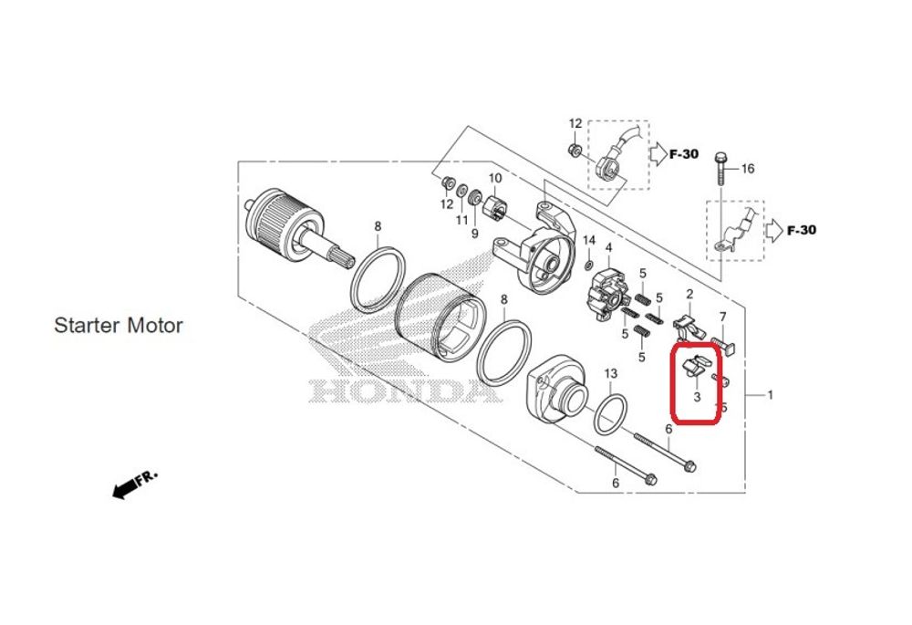 31202-MEW-921. BRUSH SET B, CARBON. HONDA