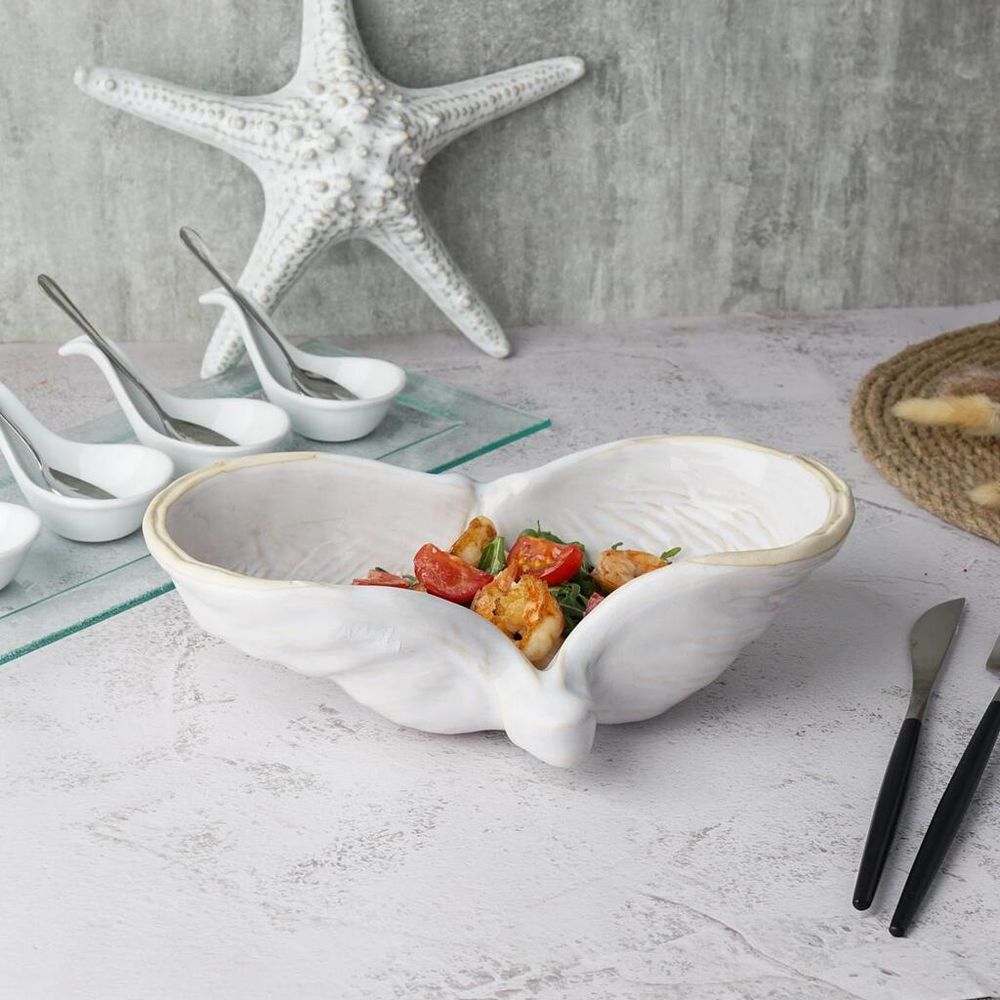 Салатник 325 мл 24,5*16 см h7 см емкость для закусок Gray Shell Frutti di Mare P.L. [1]