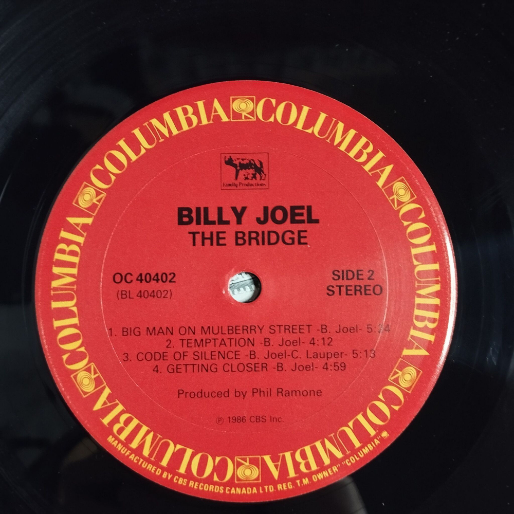 Винтажная виниловая пластинка LP Billy Joel The Bridge (USA 1986)