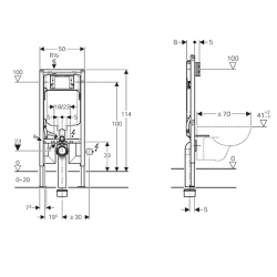 Инсталляция для унитаза GEBERIT Sigma 8 Duofix 111.796.00.1 схема