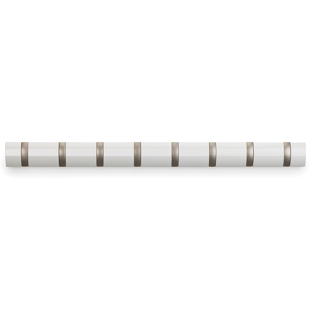 Вешалка настенная UMBRA Flip, 84,5 см, белая, 8 крючков