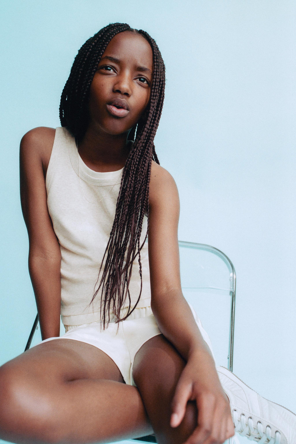 ZARA ТОП В РУБЧИК, ПЕСОЧНЫЙ МЕЛАНЖ
