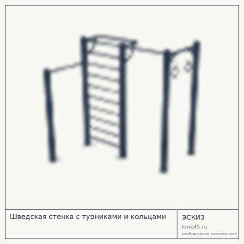 Шведская стенка с турниками и кольцами