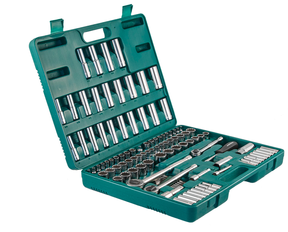 S05H48107S Набор инструмента универсальный 1/4", 3/8" и 1/2"DR, 107 предметов