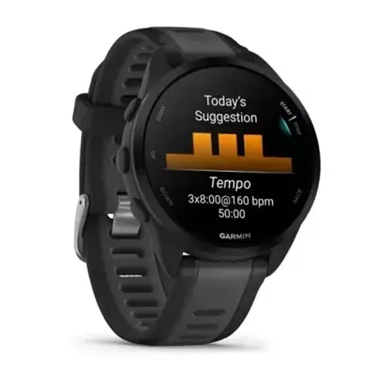 Беговые смарт-часы Garmin Forerunner 165 Music, Black/Slate Grey 010-02863-30