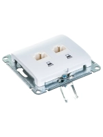 Механизм компьютерной розетки Systeme Electric 2-м Glossa RJ45+RJ45 кат.5е белый SchE GSL000185KK 463574