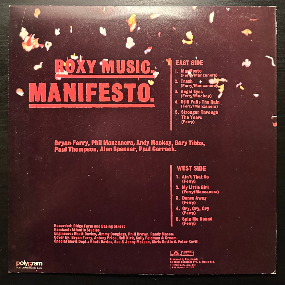 Roxy Music - Manifesto (Португалия 1979г.)