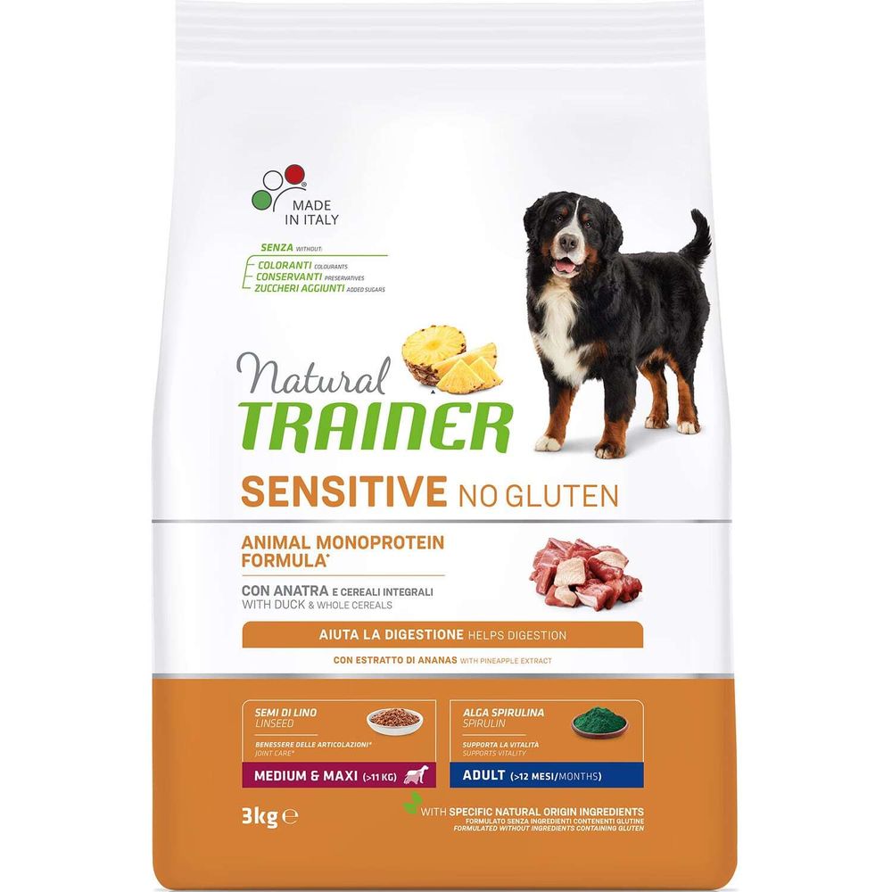 Сухой корм Trainer Natural SENSITIVE NO GLUTEN ADULT M/M без глютена для взрослых собак средних и крупных пород с уткой 3 кг Сухой корм Trainer Natural SENSITIVE NO GLUTEN ADULT M/M без глютена для взрослых собак средних и крупных пород с уткой 3 кг
