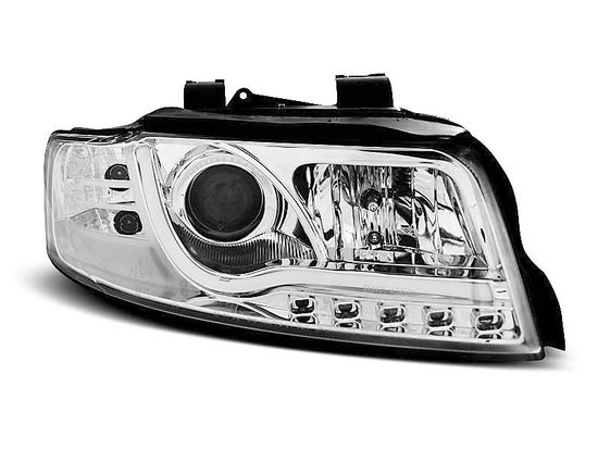Передние фары led tube lights chrome tru drl для Audi A4 B6