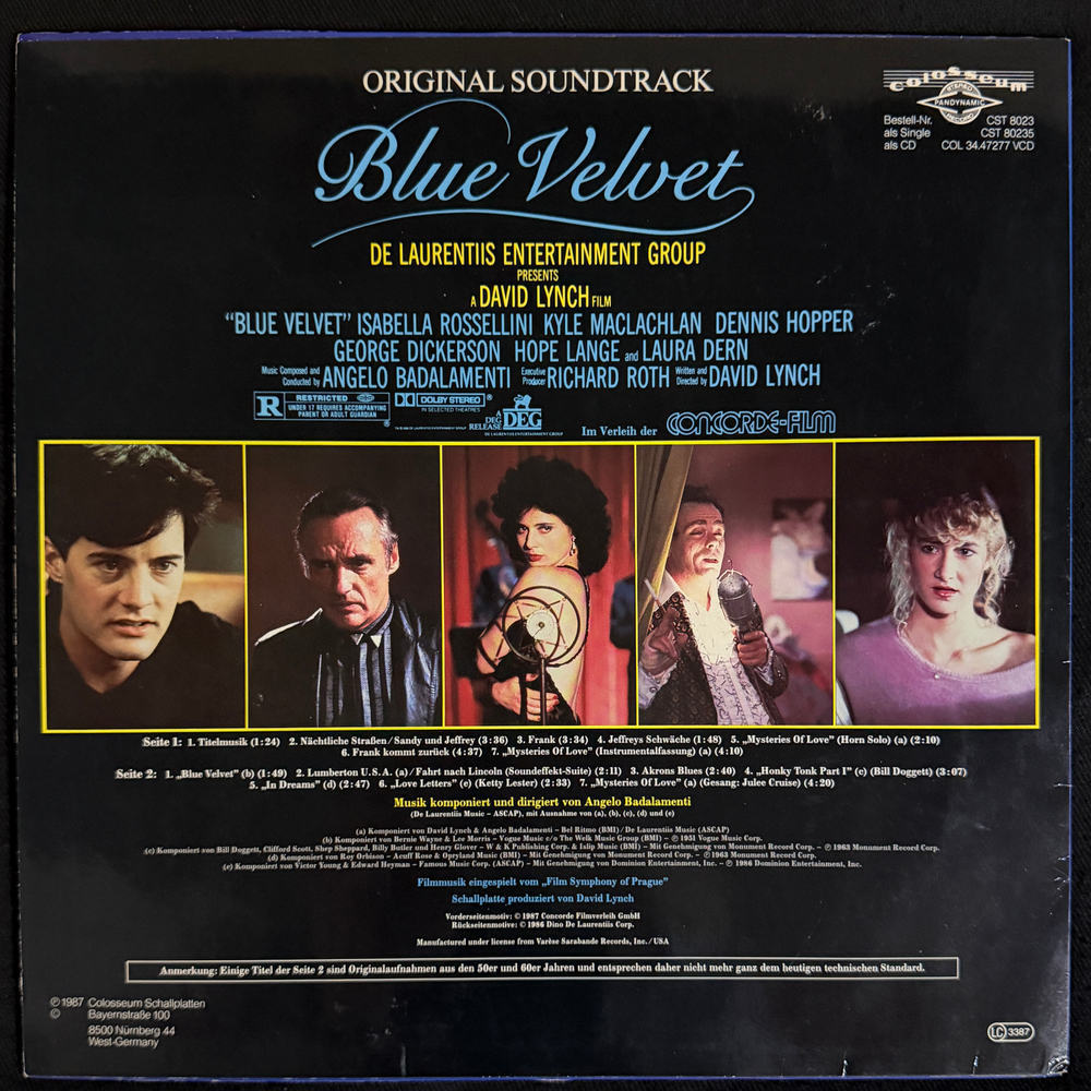 Blue Velvet - Angelo Badalamenti (Германия 1987г.) Т