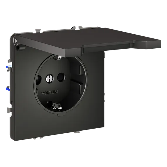 Розетка с крышкой Voltum S70 Титан VLS040306