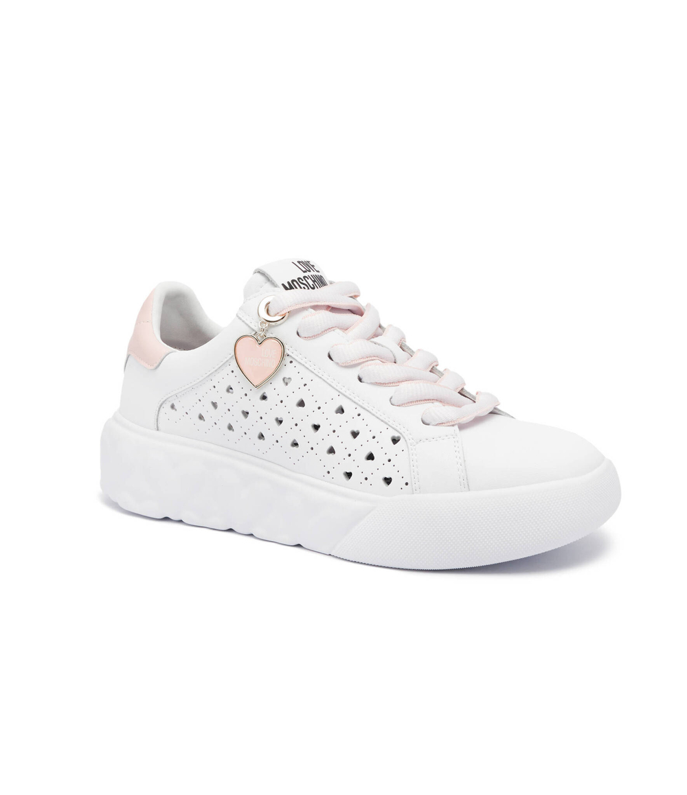 Кожаные кроссовки heart45 Love Moschino - белый(JA15584G0IIA1)