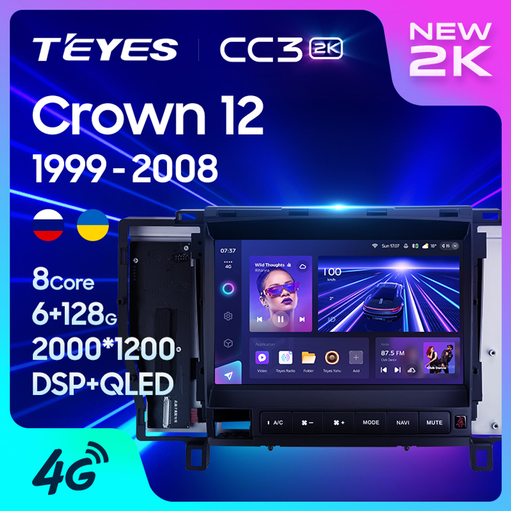 Teyes CC3 2K 9"для Toyota Crown 1999-2008