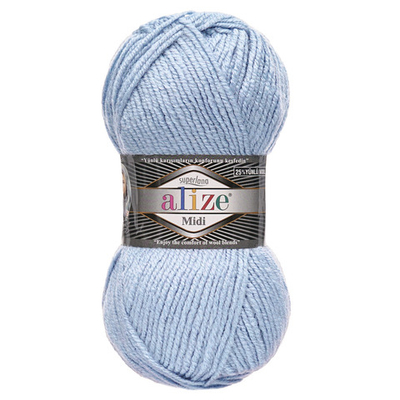 Пряжа Alize (Ализе) Superlana Midi / уп.5 мот. по 100 г, 170м, 480 светло-голубой A