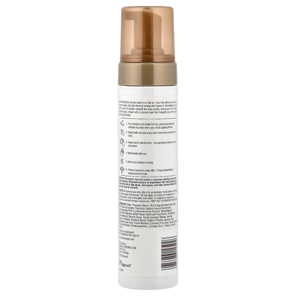 Hawaiian Tropic, Aloha Glow, мусс-автозагар, экспресс-загар, кокос, 189,9 г (6,7 унции)