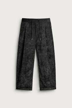 ZARA БРЮКИ SOFT С ЭФФЕКТОМ НЕРАВНОМЕРНОЙ СТИРКИ, ЧЕРНЫЙ/ЭКРЮ