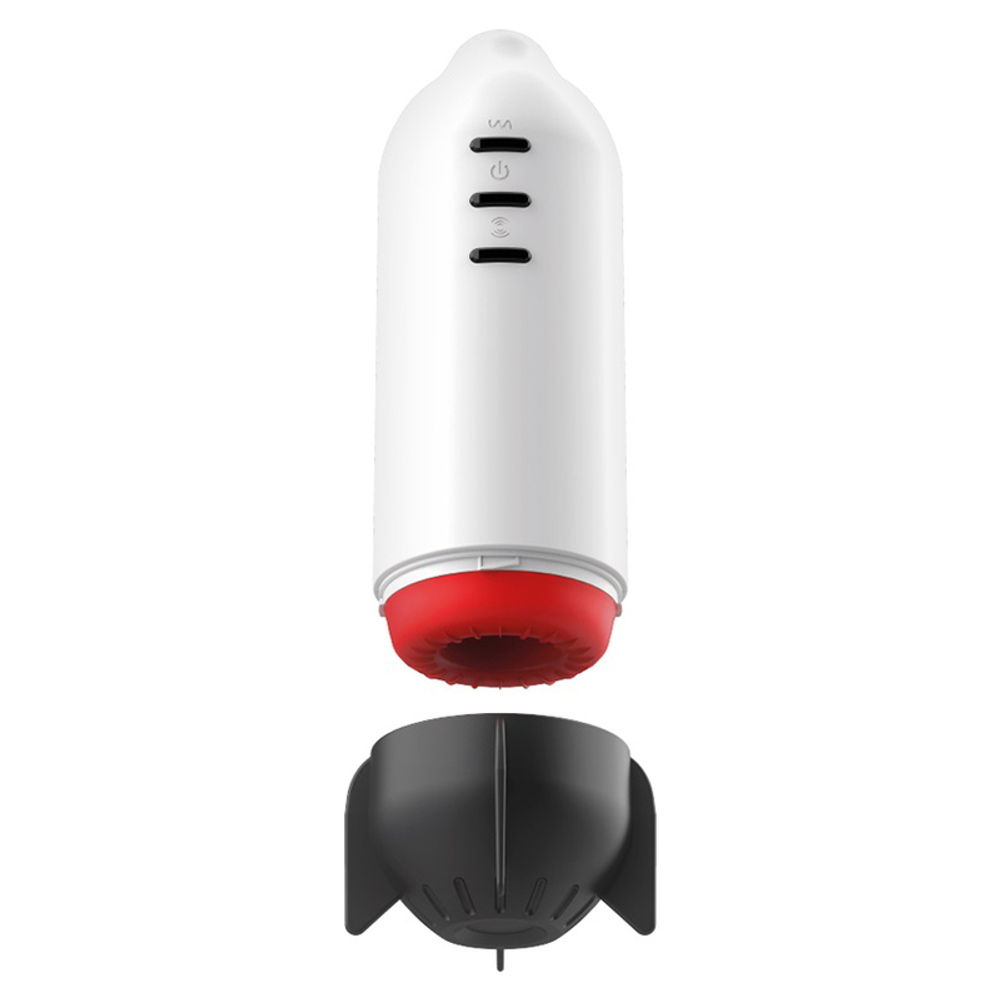Автоматический вибромастурбатор 29см с режимами сжатия JamyJob Rocket Masturbator White
