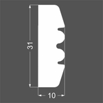 Молдинг настенный МДФ Deartio M 9.31.10 под покраску 31x10x2070 мм