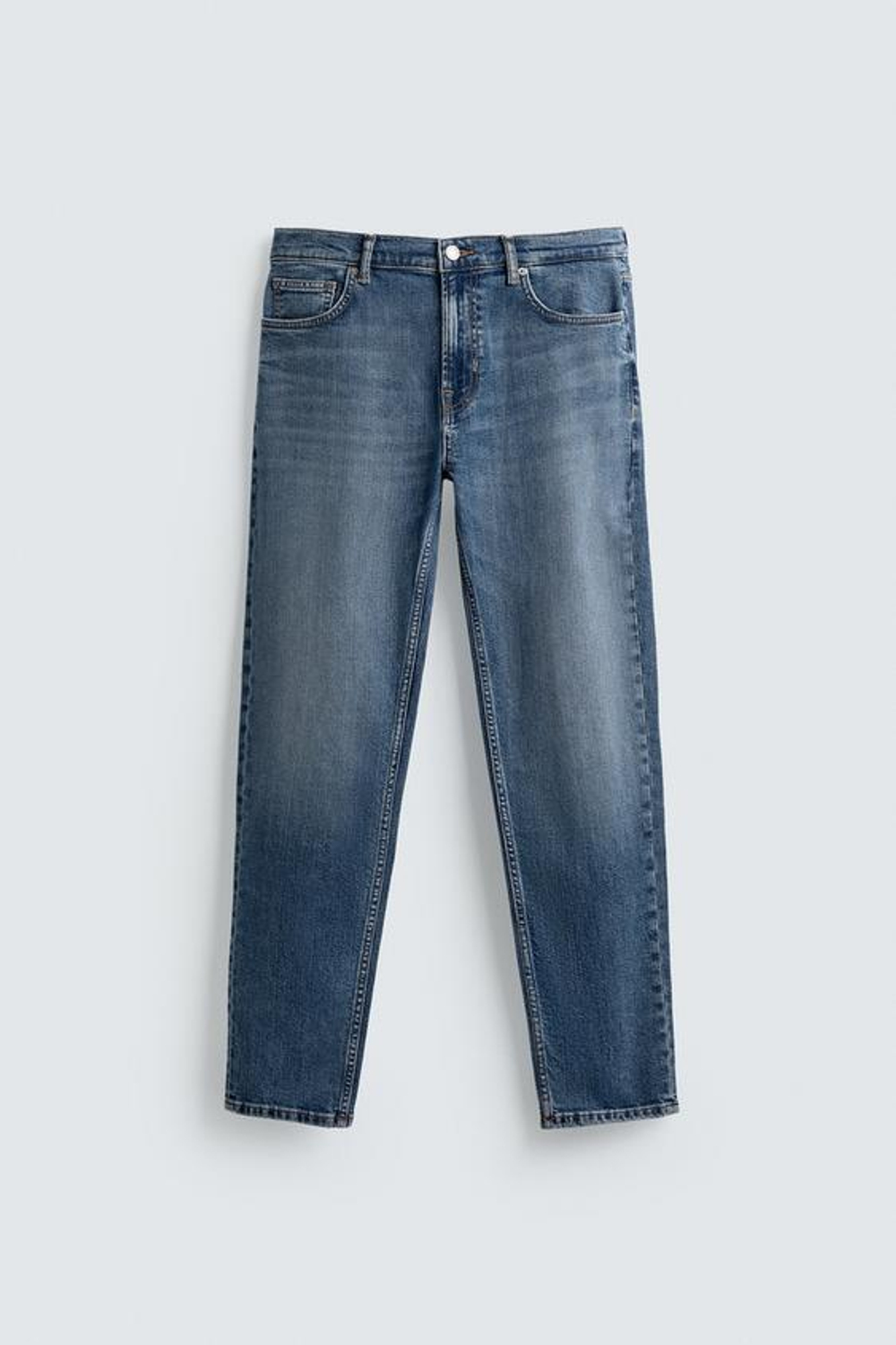 ZARA ДЖИНСЫ SLIM FIT БАЗОВЫЕ, ВЫЦВЕТШИЙ СИНИЙ