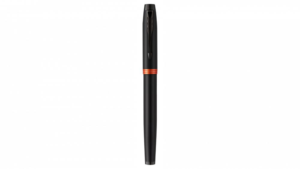 Ручка-роллер Parker IM Vibrant Rings Flame Orange, стержень:Fblk, в подарочной упаковке.