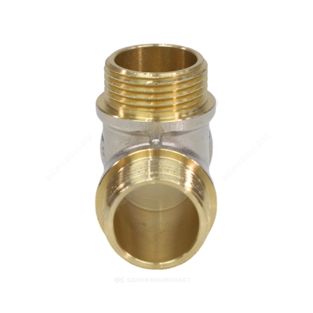 Тройник латунь никель Ду 15 (1/2") НР/НР/НР 9010 ГОСТ 32585-2013 Aquasfera 9010-01
