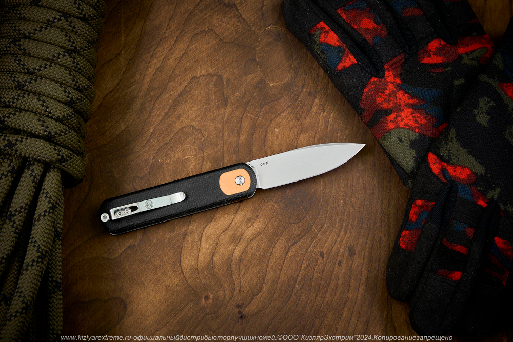 Нож Vosteed Corgi сталь 14C28N Black Stonewash рукоять Black Micarta