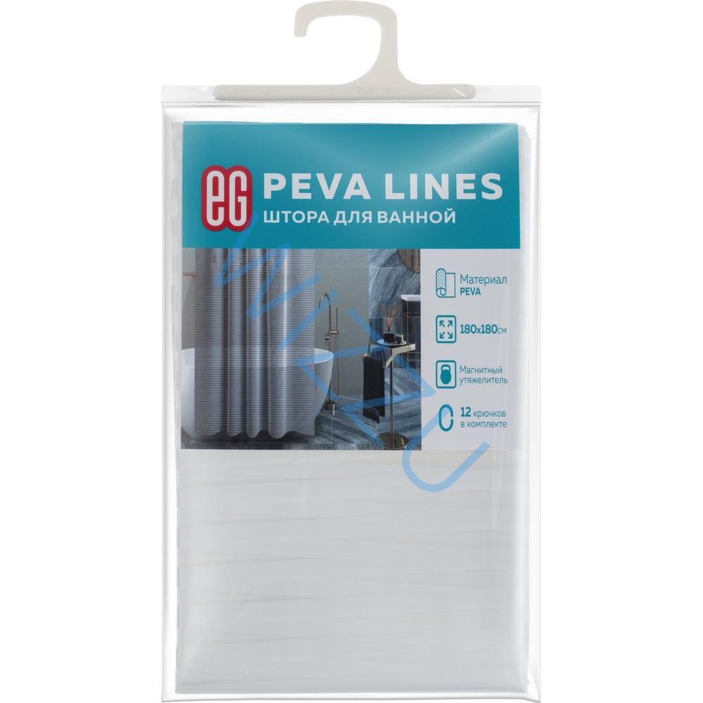 Штора для ванной PEVA Lines ЕвроГарант