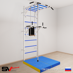 Шведская стенка Sv Sport 5464 (Турник рукоход/Брусья/Канат/Трапеция/Мат 1м)
