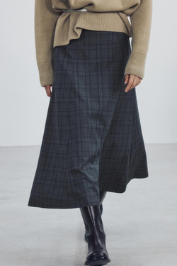 ZARA ЮБКА МИДИ В КЛЕТКУ — ZW COLLECTION, СЕРЫЙ