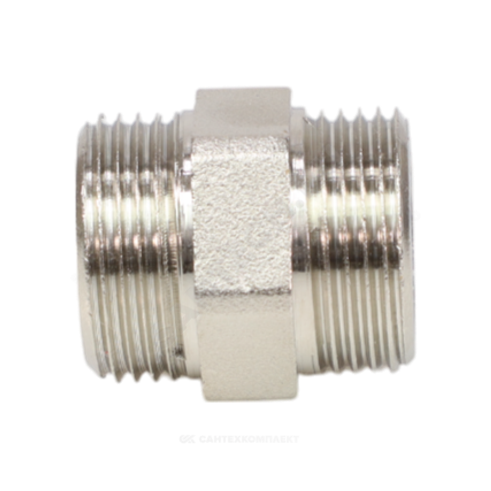 Ниппель латунь никель Ду 25 (1") НР VALFEX VF.582.N.100