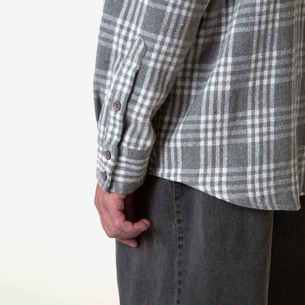 Рубашка Plaid Flannel серо-белая - фото 5