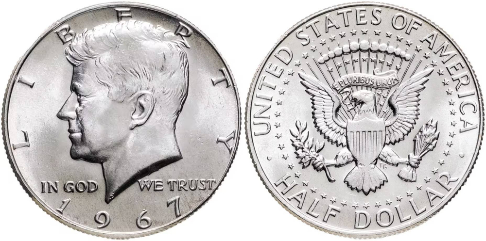 США 50 центов, 1965-1970 Кеннеди XF