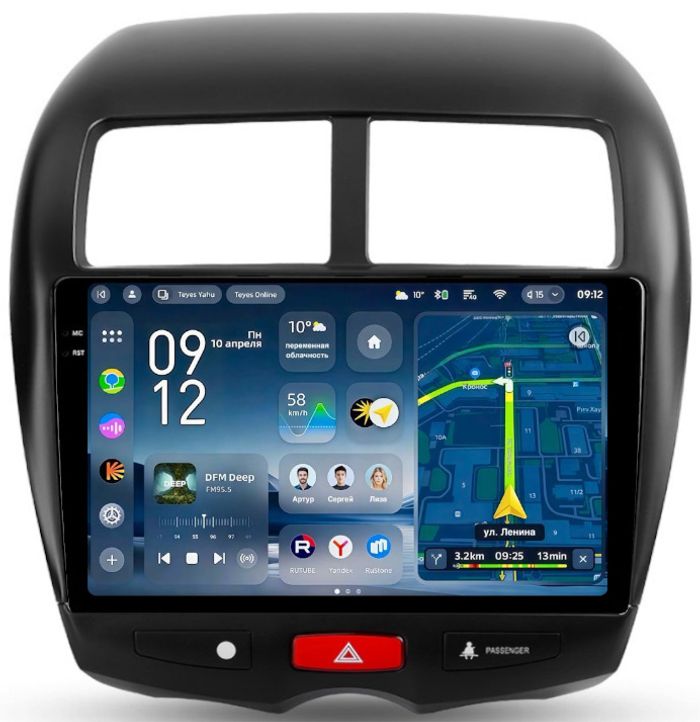 Магнитола для Mitsubishi ASX 2010-2016, Peugeot 4008, Citroen C4 Aircross - Teyes CC4-PRO монитор 10.36" 2K QLED на Android 13, Быстрейшая, Snapdragon 778G, ИИ, CarPlay, DSP, 4G SIM-слот
