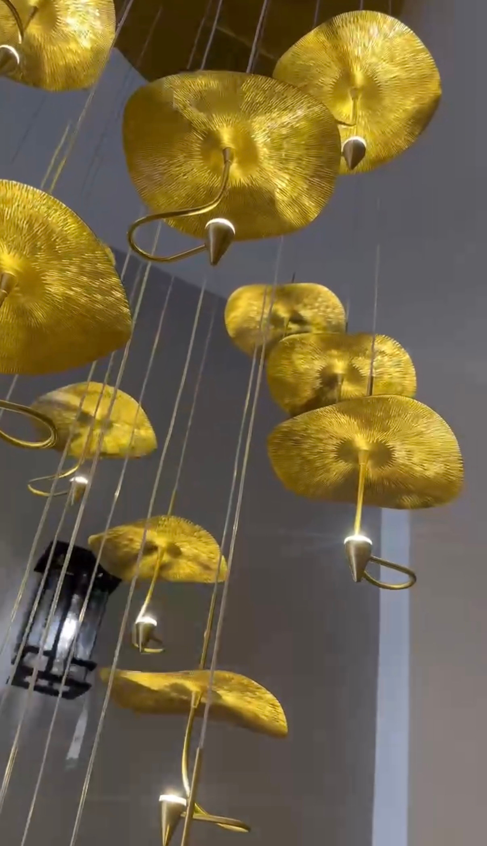 Pendant design lamp Gold Moon by Catellani & Smith (3 lampshade )