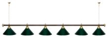Лампа STARTBILLIARDS 6 пл. (плафоны голубые,штанга золотая,фурнитура золото)