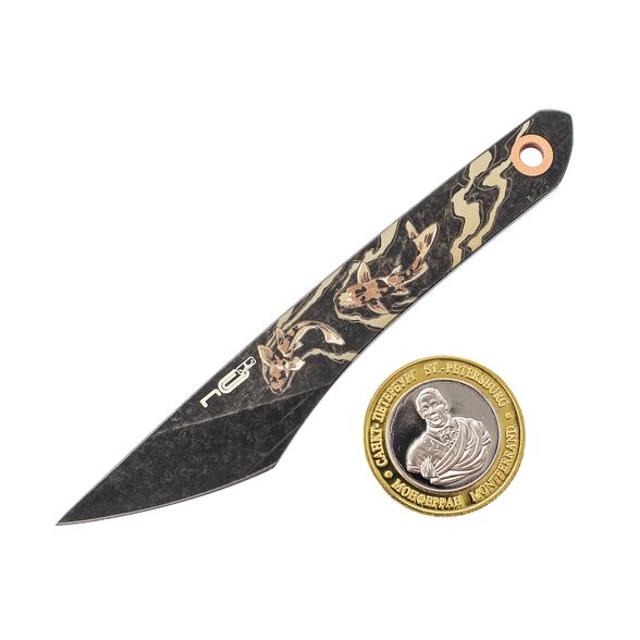 Цена наСкелетный нож N.C.Custom Киридаши Koi Blackwash, сталь AUS-8