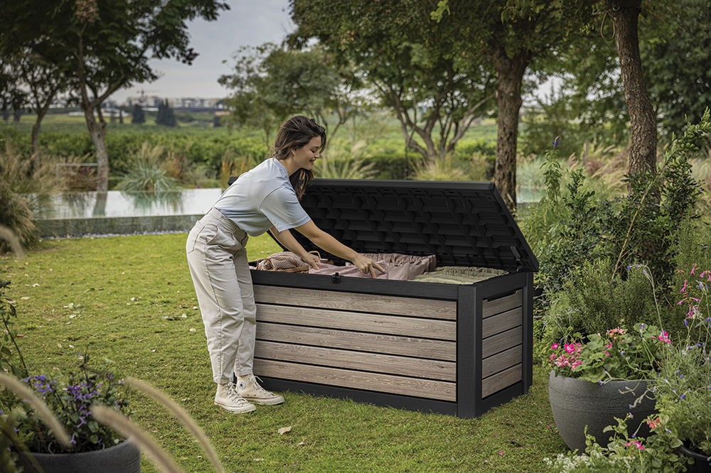 Пластиковый сундук Keter Deco deck 630 л ashwood