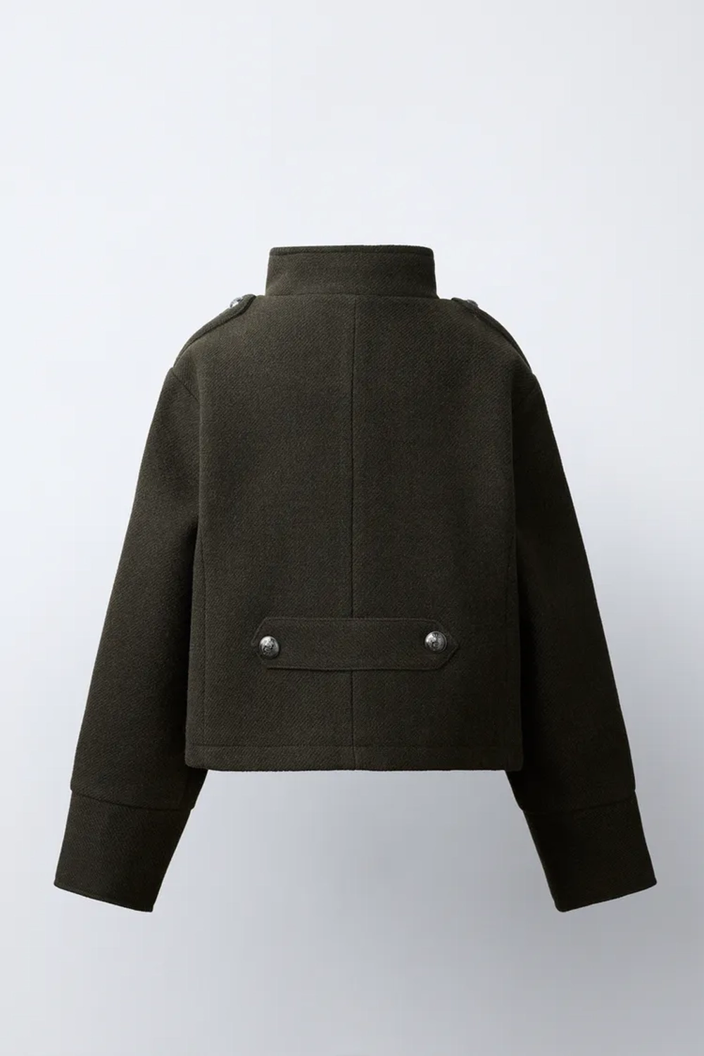 ZARA КУРТКА ИЗ СИНТЕТИЧЕСКОЙ ШЕРСТИ НА ПУГОВИЦАХ, МЯГКИЙ ЗЕЛЕНЫЙ